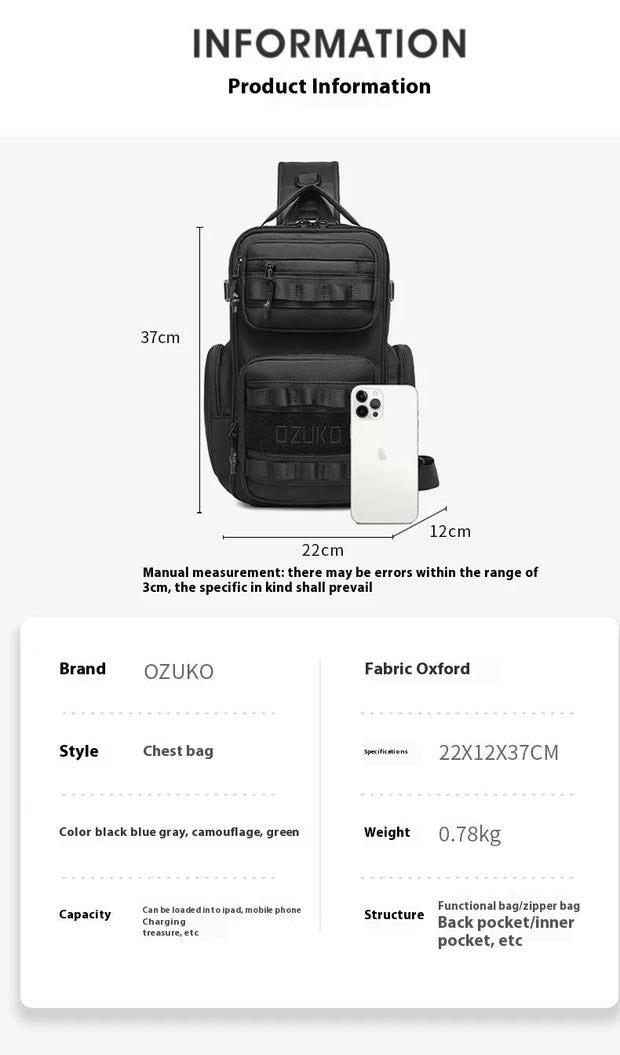 High Quality Large Capacity Men Chest Bag