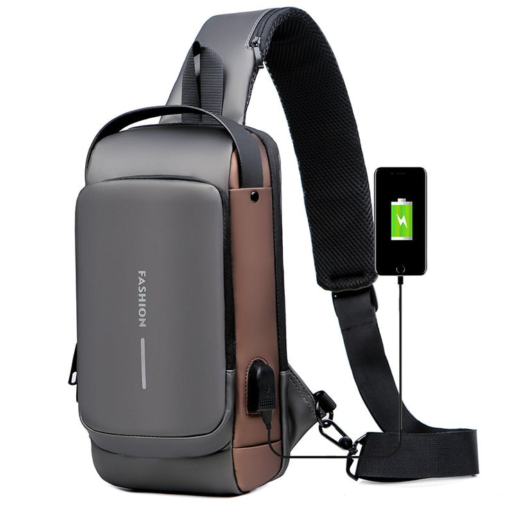 Crossbody Waterproof USB Shoulder Bag